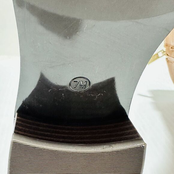 Calvin Klein Dwayne Women's US 7M Bootie Brown Leather Ankle Zip Block Heel NWOB - Picture 11 of 13